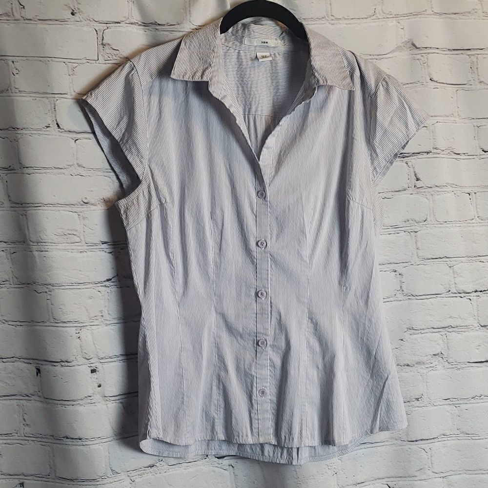 H&M Light Blue Stripped Blouse